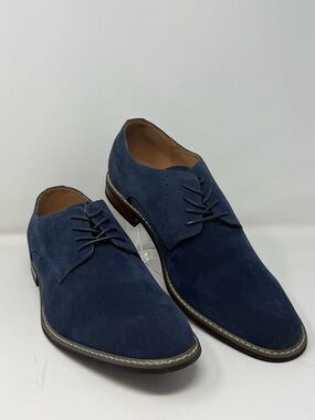 Mofri Men's Dress Shoes Blue Suede Wingtip Oxford Sz 15